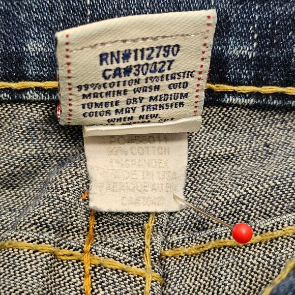 Vtg True Religion Denim Joey Low Rise Flare Jeans Twisted Seam Womens 27 A5-2 - Picture 6 of 10